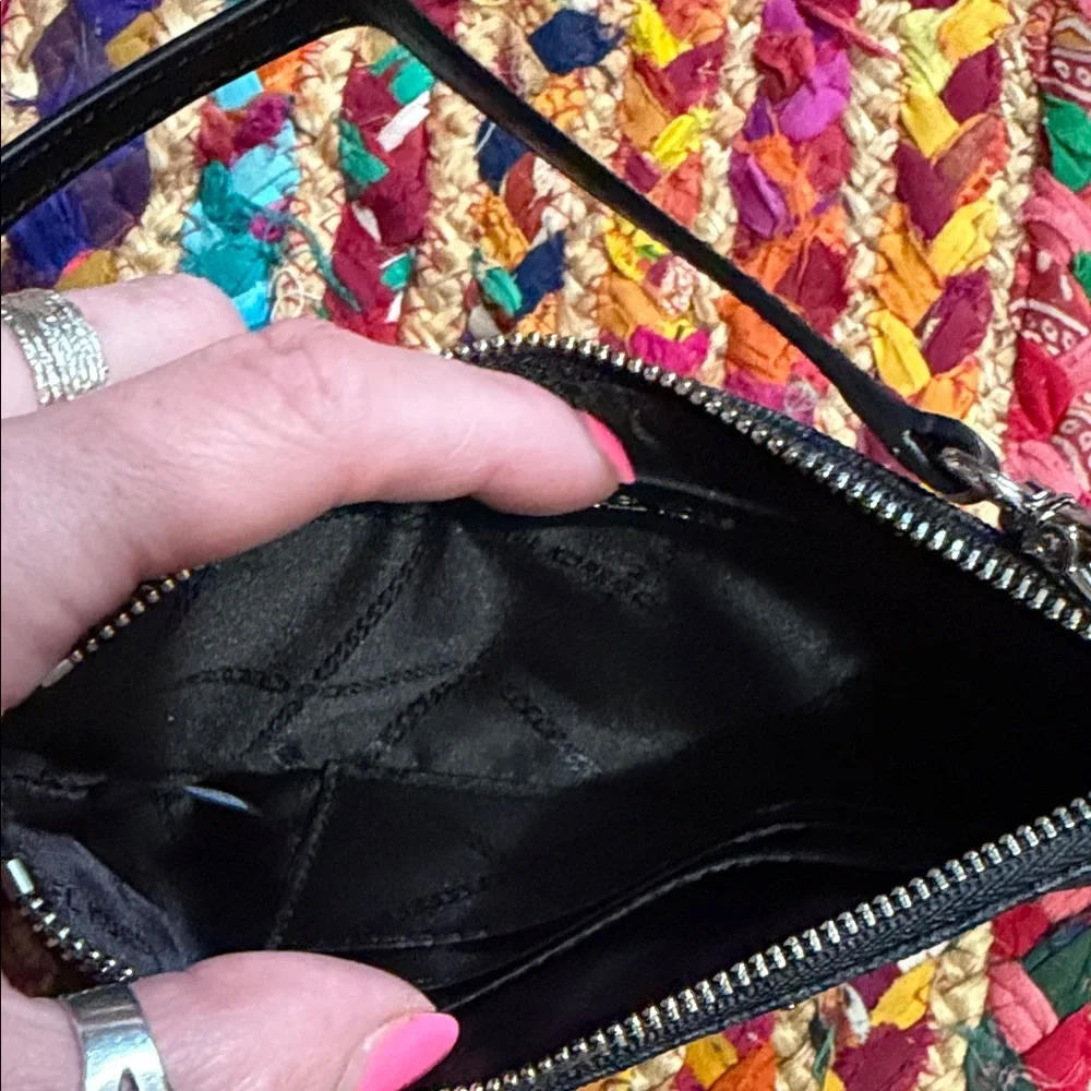 Michael Kors Black Signature Wristlet with Silver Plate